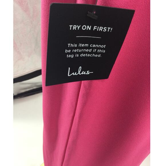 LULU'S SZ L Perfected Poise Hot Pink Bow Cutout Column Maxi Dress NEW 0B4 - Picture 7 of 11